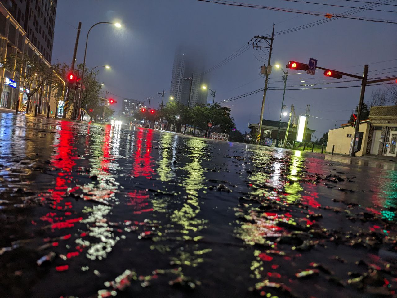 Street under rain, South Korea
