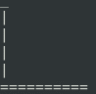 Terminal recording of the Python 3 hangman: the gallows part-drawn in ASCII bars, with a row of dashes underneath standing in for the letters left to guess.